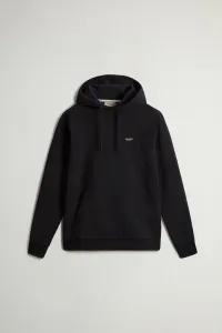 Mikina Woolrich Logo Interlock Hoodie Black