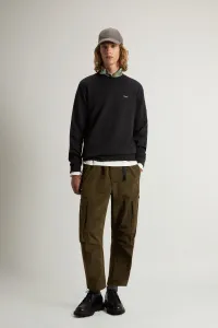 Mikina Woolrich Logo Interlock Crewneck Black