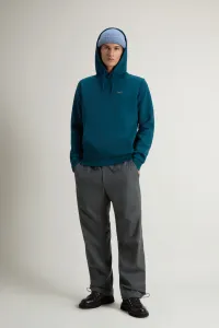 Mikina Woolrich Logo Interlock Hoodie Deep Water