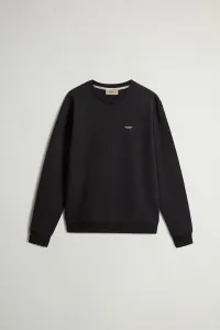 Mikina Woolrich Logo Interlock Crewneck Black