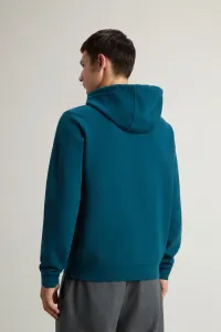 Mikina Woolrich Logo Interlock Hoodie Deep Water