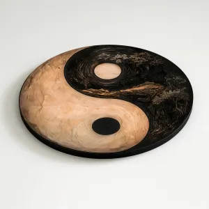 Okrúhly obraz symbolu - Jin a jang
