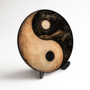 Okrúhly obraz symbolu - Jin a jang
