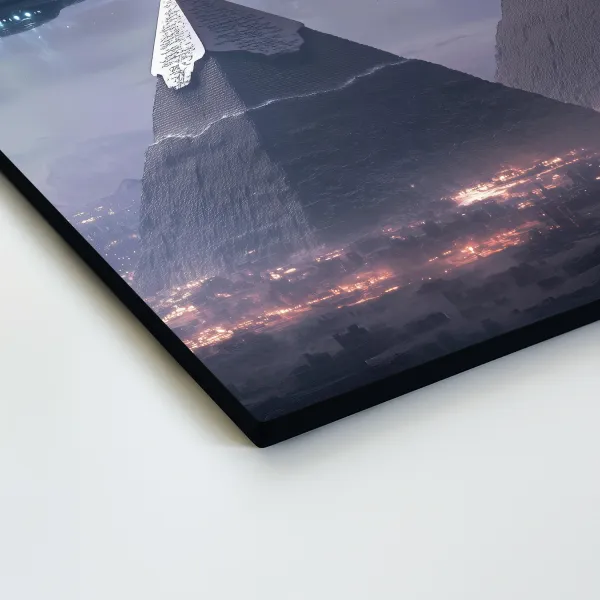 Futuristický obraz pyramíd a UFO - Hviezda apokalypsa