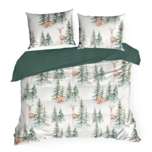 Posteľná súprava DEER biela / zelená