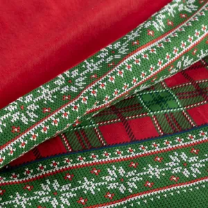 Posteľná súprava AURORA zelená / červená