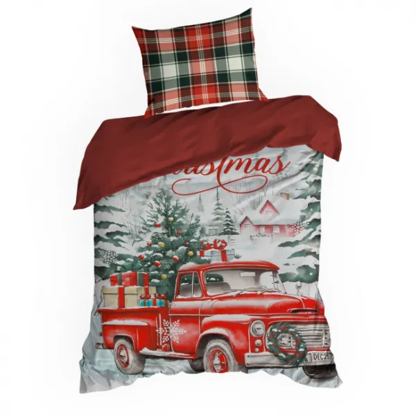 Posteľná súprava XMAS biela / červená