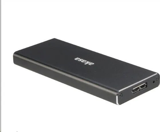Externý box AKASA pre M.2 SSD SATA II, III, USB 3.1 Gen1 Micro-B, (podporuje 2230, 2242, 2260 a 2280), hliník, čierna