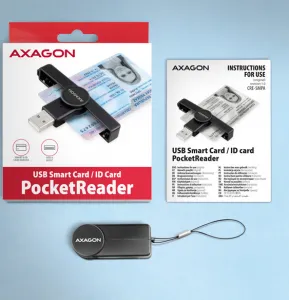 AXAGON CRE-SMPA, USB-A PocketReader čítačka kontaktných kariet ID card (eID klient)