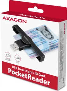 AXAGON CRE-SMPA, USB-A PocketReader čítačka kontaktných kariet ID card (eID klient)