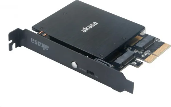 Adaptér AKASA pre M.2 PCIe a M.2 SATA s RGB LED a chladičom