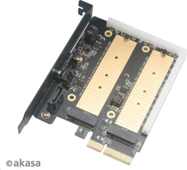 Adaptér AKASA pre M.2 PCIe a M.2 SATA s RGB LED a chladičom