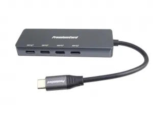 PREMIUMCORD Hub USB-C na 4x USB 3.2 Typ-C, 5G SuperSpeed, Aluminum