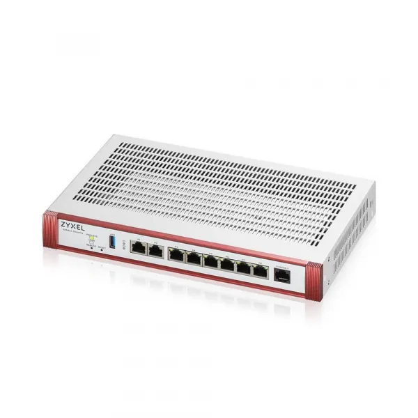Zyxel USG FLEX 200HP Series, User-definable ports with 1*2.5G, 1*2.5G (PoE+) & 6*1G, 1*USB with1 YR Gold Security Pack