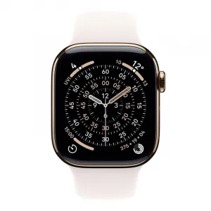 Apple Watch Series 11 GPS + Cellular 46mm Gold Titanium Case with Light Blush Sport Band - M/L MFD64WF/A