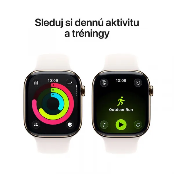 Apple Watch Series 11 GPS + Cellular 46mm Gold Titanium Case with Light Blush Sport Band - M/L MFD64WF/A