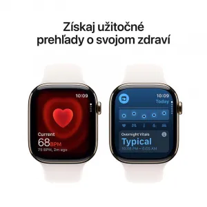 Apple Watch Series 11 GPS + Cellular 46mm Gold Titanium Case with Light Blush Sport Band - M/L MFD64WF/A