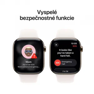 Apple Watch Series 11 GPS + Cellular 46mm Gold Titanium Case with Light Blush Sport Band - M/L MFD64WF/A