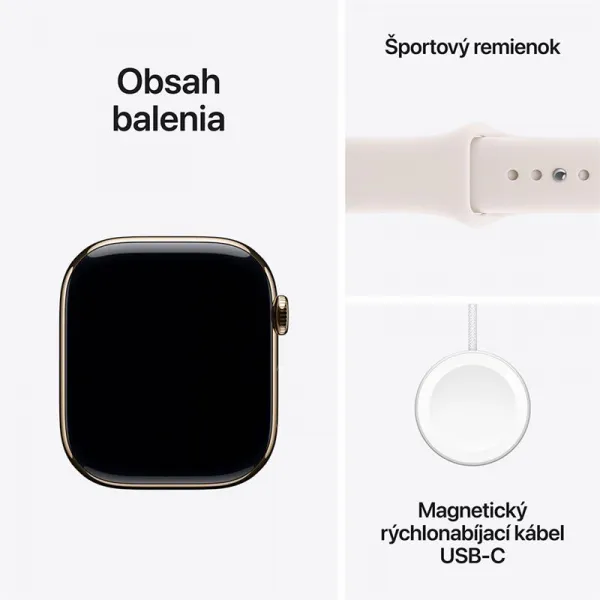 Apple Watch Series 11 GPS + Cellular 46mm Gold Titanium Case with Light Blush Sport Band - M/L MFD64WF/A