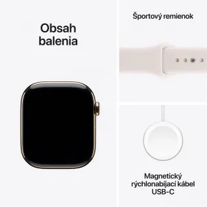 Apple Watch Series 11 GPS + Cellular 46mm Gold Titanium Case with Light Blush Sport Band - M/L MFD64WF/A
