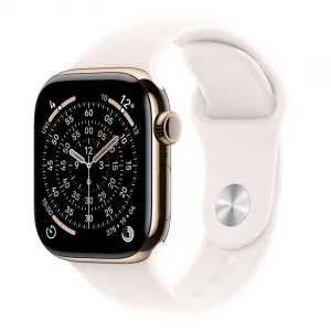 Apple Watch Series 11 GPS + Cellular 46mm Gold Titanium Case with Light Blush Sport Band - M/L MFD64WF/A