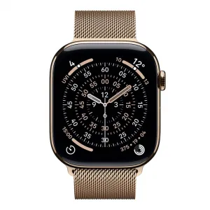 Apple Watch Series 11 GPS + Cellular 46mm Gold Titanium Case with Gold Milanese Loop - M/L MFD84WF/A