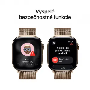 Apple Watch Series 11 GPS + Cellular 46mm Gold Titanium Case with Gold Milanese Loop - M/L MFD84WF/A