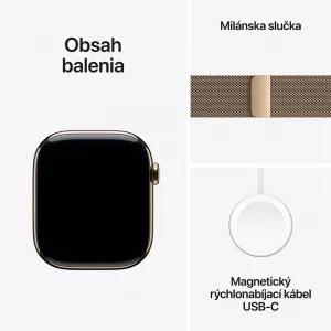 Apple Watch Series 11 GPS + Cellular 46mm Gold Titanium Case with Gold Milanese Loop - M/L MFD84WF/A