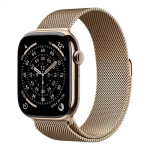 Apple Watch Series 11 GPS + Cellular 46mm Gold Titanium Case with Gold Milanese Loop - M/L MFD84WF/A