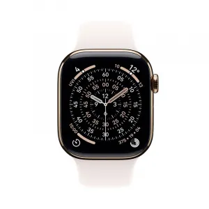 Apple Watch Series 11 GPS + Cellular 42mm Gold Titanium Case with Light Blush Sport Band - M/L MF8X4WF/A