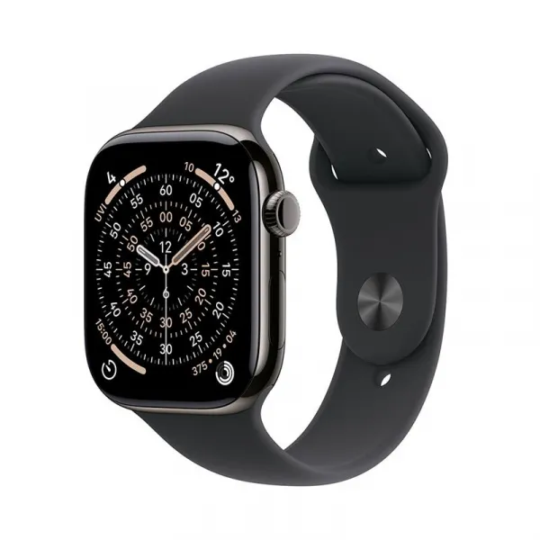 Apple Watch Series 11 GPS + Cellular 42mm Slate Titanium Case with Black Sport Band - M/L MF8T4WF/A