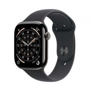 Apple Watch Series 11 GPS + Cellular 42mm Slate Titanium Case with Black Sport Band - M/L MF8T4WF/A