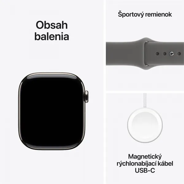 Apple Watch Series 11 GPS + Cellular 46mm Natural Titanium Case with Stone Grey Sport Band - S/M MFCW4WF/A