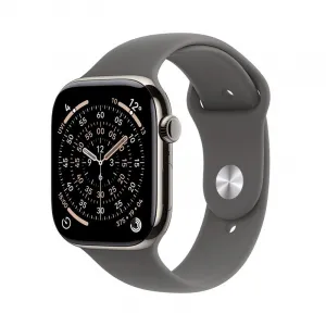 Apple Watch Series 11 GPS + Cellular 42mm Natural Titanium Case with Stone Grey Sport Band - S/M, MF8M4WF/A