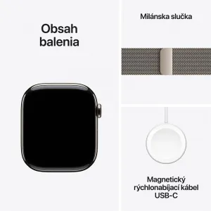 Apple Watch Series 11 GPS + Cellular 46mm Natural Titanium Case with Natural Milanese Loop - M/L MFD04WF/A