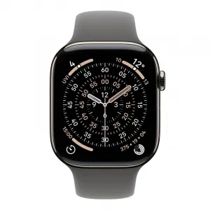 Apple Watch Series 11 GPS + Cellular 46mm Natural Titanium Case with Stone Grey Sport Band - S/M MFCW4WF/A
