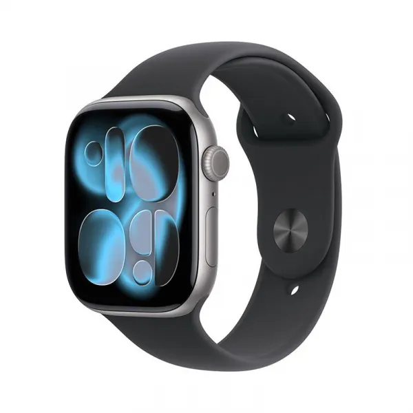 Apple Watch Series 11 GPS + Cellular 42mm Space Grey Aluminium Case with Black Sport Band - M/L, MF8C4WF/A