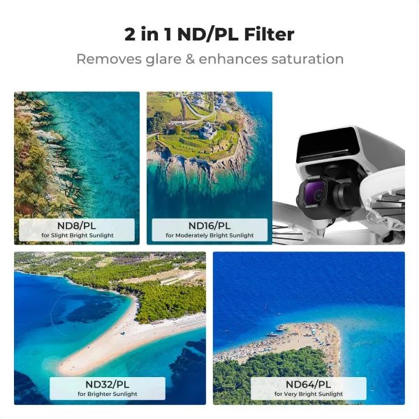 K&F Concept Výklopný filter K&F DJI 4 ks (ND8 a PL + ND16 a PL + ND32 a PL + ND64 a PL) 39125