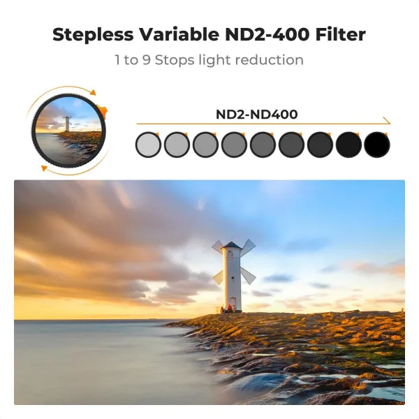 K&F Concept K&F 92mm variabilný ND filter objektívu s ultranízkym odrazom, ND2-400 41677