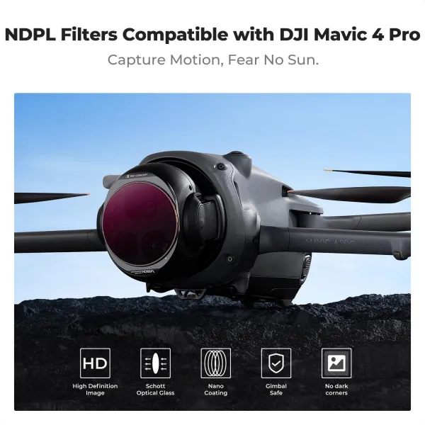K&F Concept Filter pre DJI Mavic 4 PRO (ND8 a PL+ND16 a PL+ND32 a PL+ND64 a PL) 41536