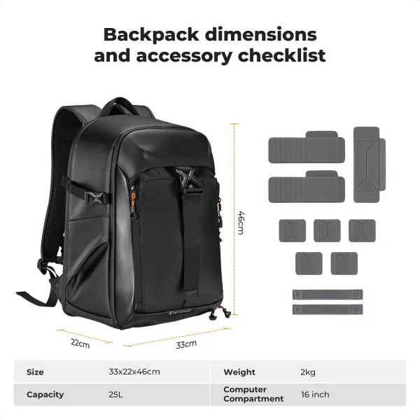K&F Concept Batoh 25L Nature Wander 11 (čierny) 41537