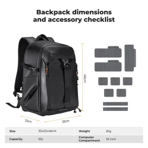 K&F Concept Batoh 25L Nature Wander 11 (čierny) 41537