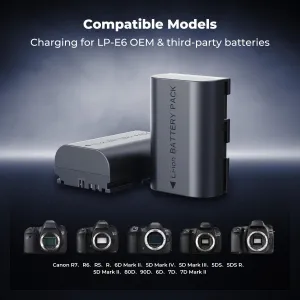 K&F Concept Modulárna duálna batéria Canon LP-E6NH, 2 kusy + nabíjačka. 40487