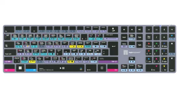 LogicKeyboard Bezdrôtová podsvietená klávesnica DaVinci Resolve TITAN – Windows UK angličtina 42458