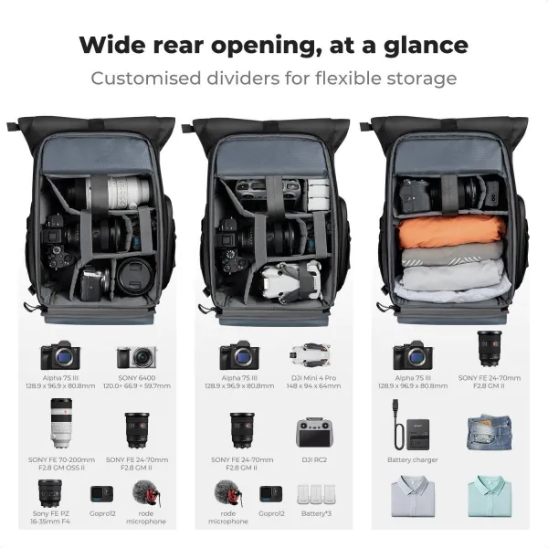 K&F Concept Batoh 20L Nature Wander 11 (čierny) 42367