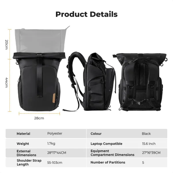 K&F Concept Batoh 20L Nature Wander 11 (čierny) 42367