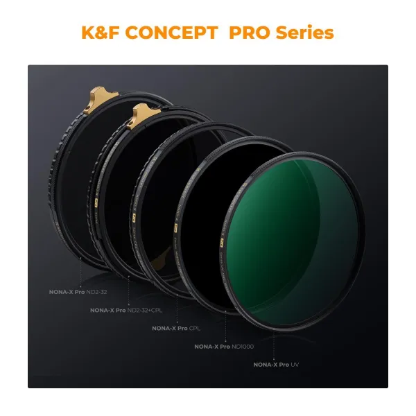 K&F Concept K&F 62MM, mosadzný rám NANO-X Pro, CPL + variabilný/stlmovač ND2-32 41673