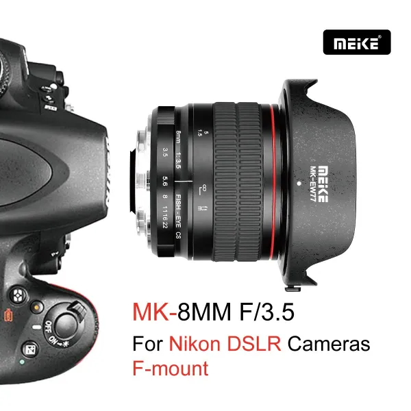 Meike 8mm F3.5 APS-C ultraširokouhlý objektív typu rybie oko s manuálnym zaostrovaním pre bajonet F 45089