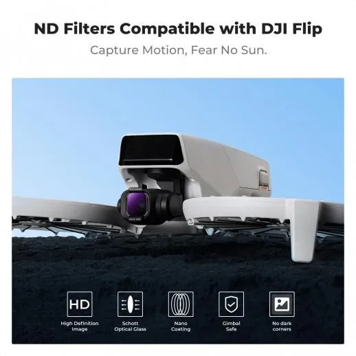 K&F Concept DJI Flip filter 4ks (ND8+ND16+ND32+ND64), antireflexný zelený povlak na jednej strane 39136