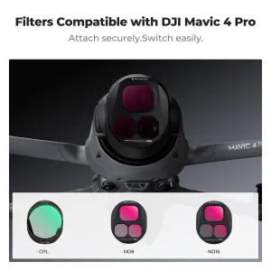 K&F Concept Filter DJI Mavic 4 PRO (CPL+ND8+ND16), objektív HD, obojstranný náter, vodeodolný a odolný voči poškriabaniu 41538